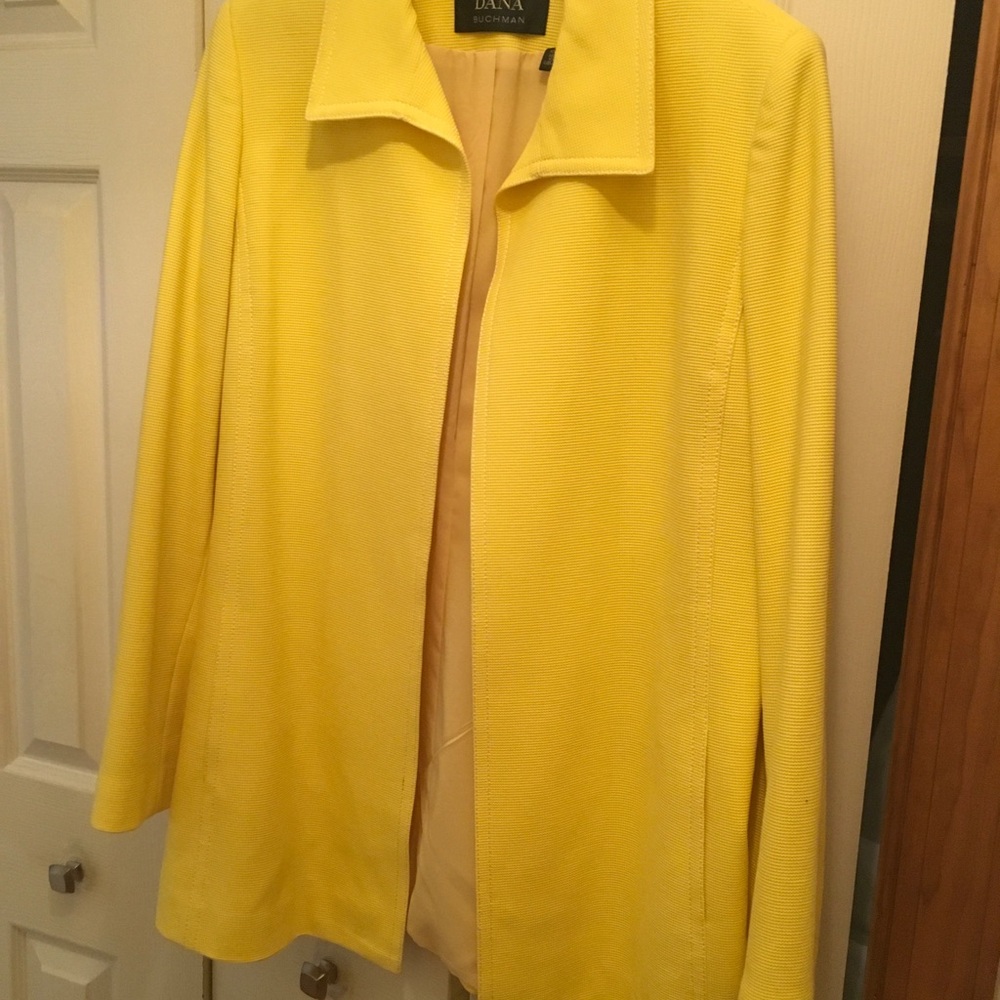 Dana Buchman Yellow Women's Trench-Style Coat